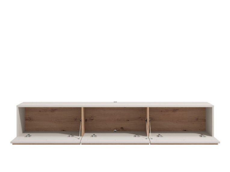Mobile Porta tv Beige Marrone Rovere un Ripiano 3 Ante 192x41.5x32h cm, 3 Vani - Paitone