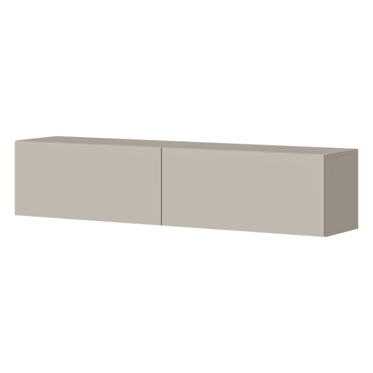 Mobile Porta tv Beige un Ripiano 2 Ante 144x32x32h cm, led Incluso - Mocogno