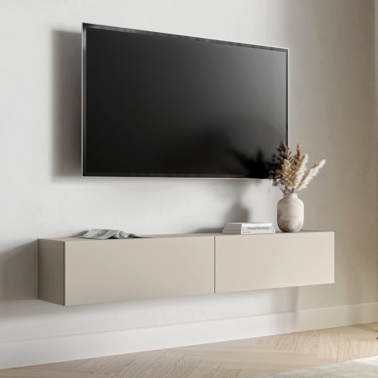Mobile Porta tv Beige un Ripiano 2 Ante 180x32x32h cm, un Vano - Mocogno