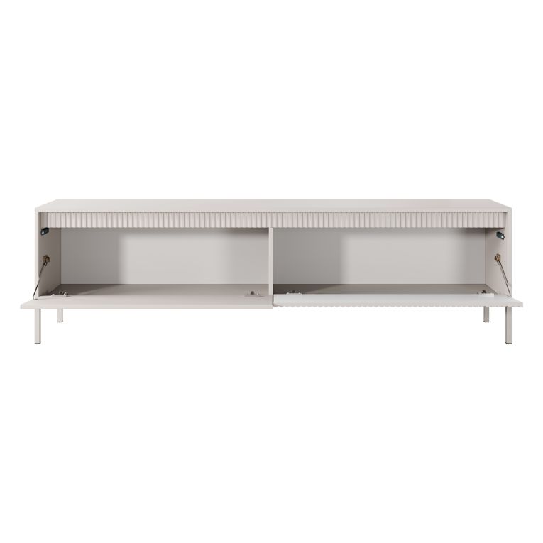 Mobile Porta tv Beige un Ripiano 2 Ante 187x40x53h cm, Ante Effetto Rigato - Kami