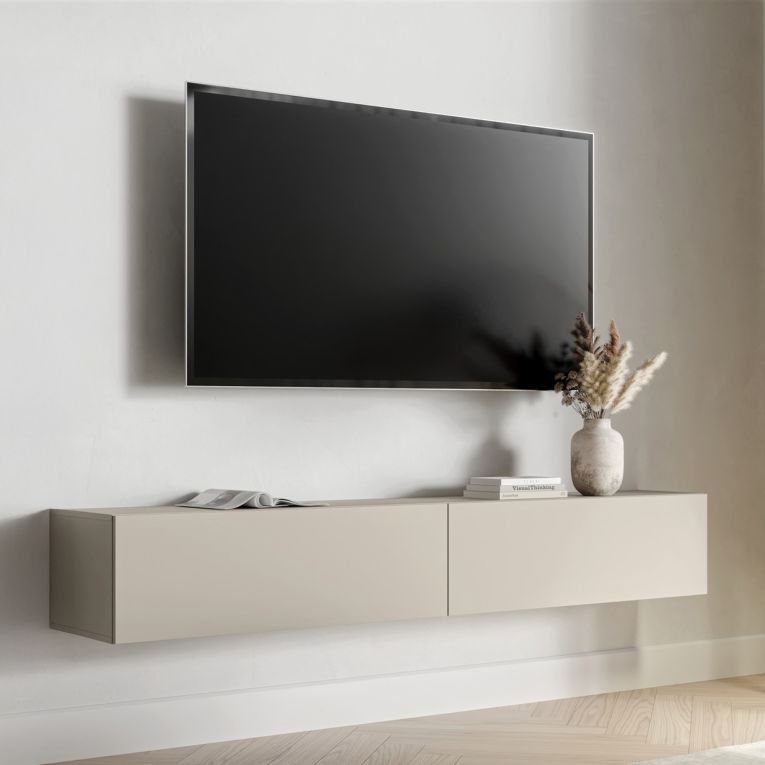 Mobile Porta tv Beige un Ripiano 2 Ante 200x32x32h cm, un Vano - Mocogno