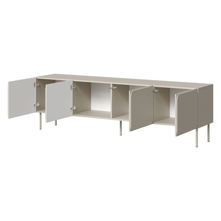 Mobile Porta tv Beige un Ripiano 2 Ante 200x42x60h cm, 4 Vani - Mornago