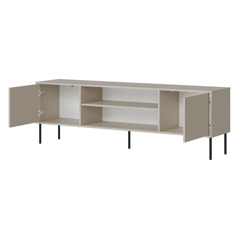 Mobile Porta tv Beige un Ripiano 2 Ante 4180x40x60h cm, con Piedini in Metallo - Rainerio