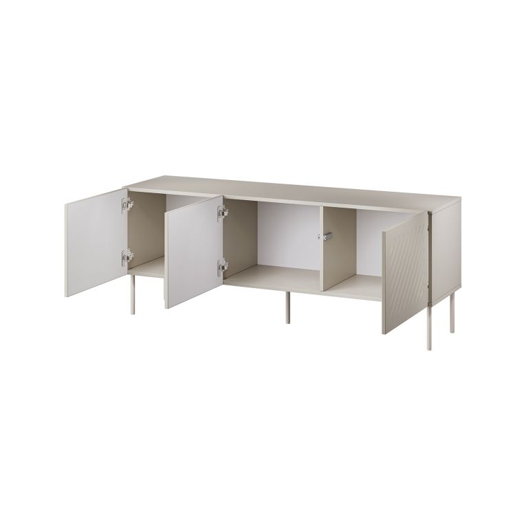 Mobile Porta tv Beige un Ripiano 3 Vani 150.5x42x60h cm, 3 Ante - Termoli