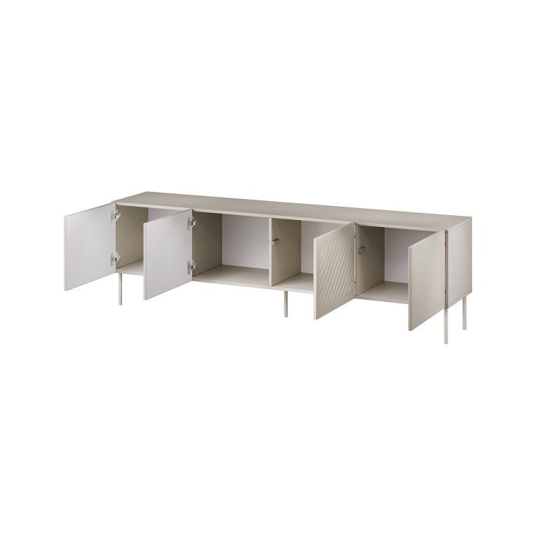 Mobile Porta tv Beige un Ripiano 4 Vani 200.5x42x60h cm, 4 Ante - Ronca