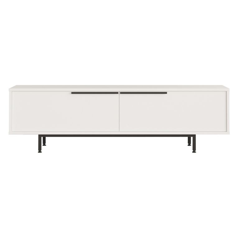 Mobile Porta tv Bianco 2 Ante 2 Vani 160x36x45h cm, Apertura a Ribalta - Palmi