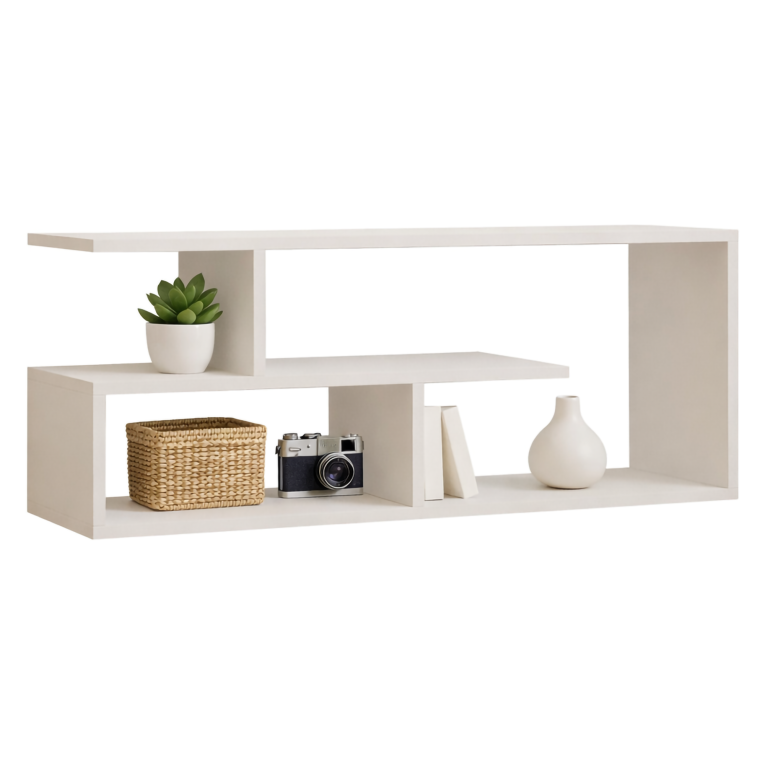 Mobile Porta tv Bianco 2 Ripiani 4 Vani 100x30x40h cm, Peso Supportato 40 kg - Foglizzo