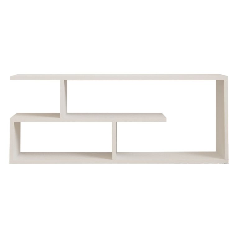 Mobile Porta tv Bianco 2 Ripiani 4 Vani 100x30x40h cm, Peso Supportato 40 kg - Foglizzo