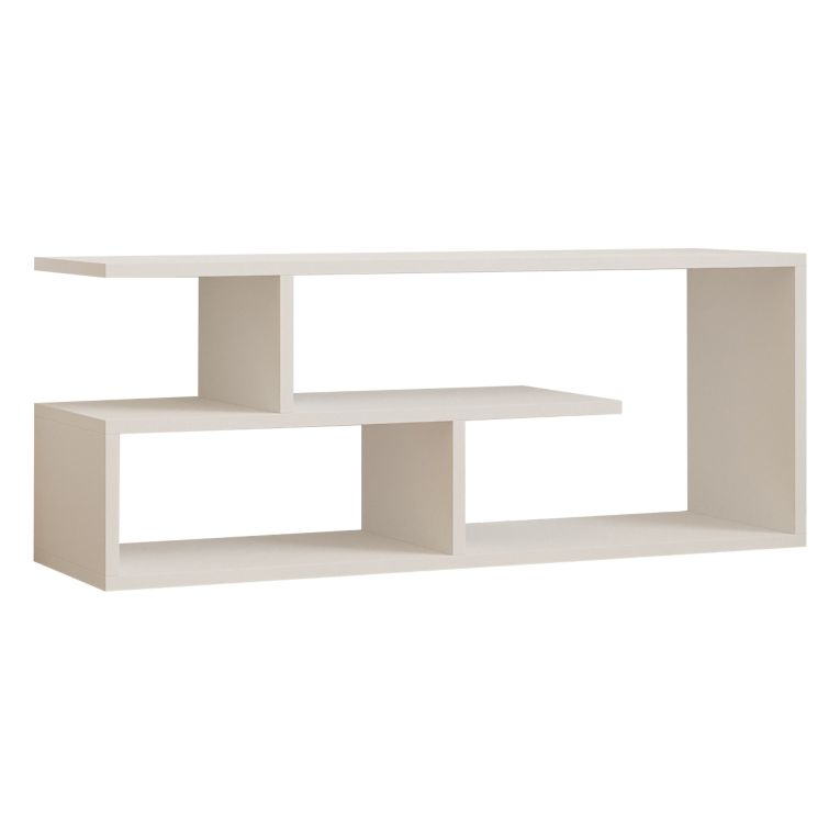 Mobile Porta tv Bianco 2 Ripiani 4 Vani 100x30x40h cm, Peso Supportato 40 kg - Foglizzo
