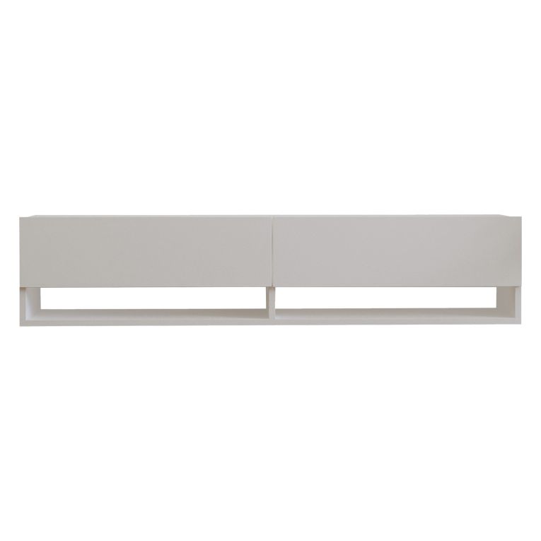 Mobile Porta tv Bianco 2 Ripiani Apertura a Ribalta 141x30x31h cm, 2 Ante - Olmi
