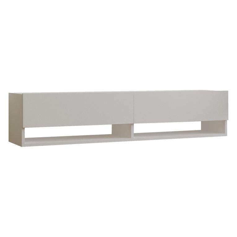 Mobile Porta tv Bianco 2 Ripiani Apertura a Ribalta 141x30x31h cm, 2 Ante - Olmi
