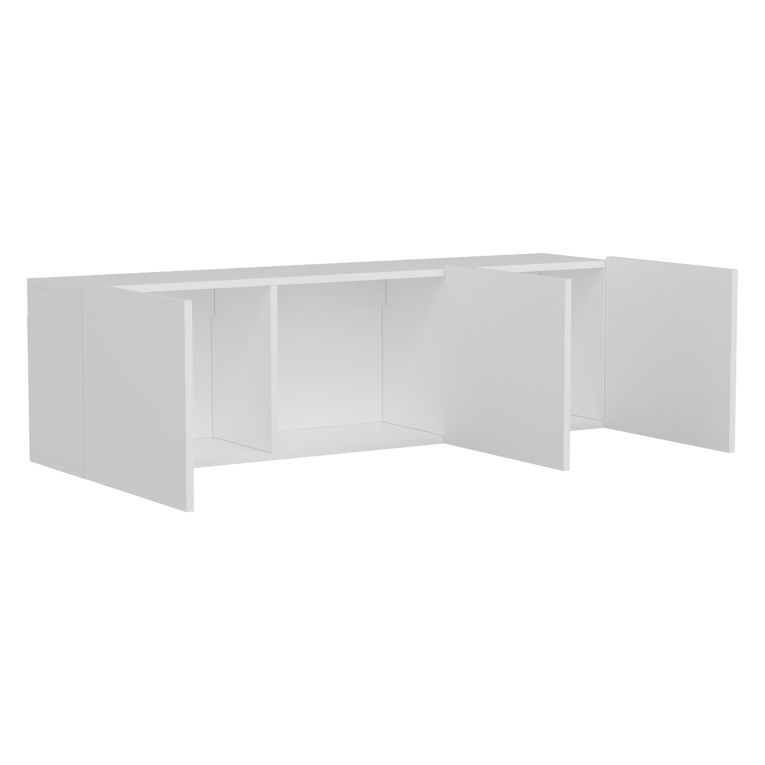 Mobile Porta tv Bianco 3 Ante 3 Vani 150x31x44h cm, Apertura Battente - Osidda