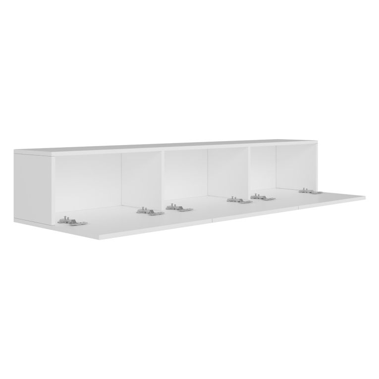 Mobile Porta tv Bianco 3 Ante 3 Vani 150x32x30h cm, Apertura a Ribalta - Saonara