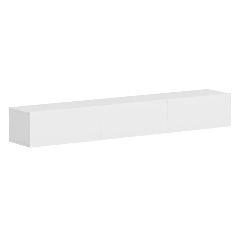 Mobile Porta tv Bianco 3 Ante 3 Vani 180x31x26h cm, Apertura a Ribalta - Lariano