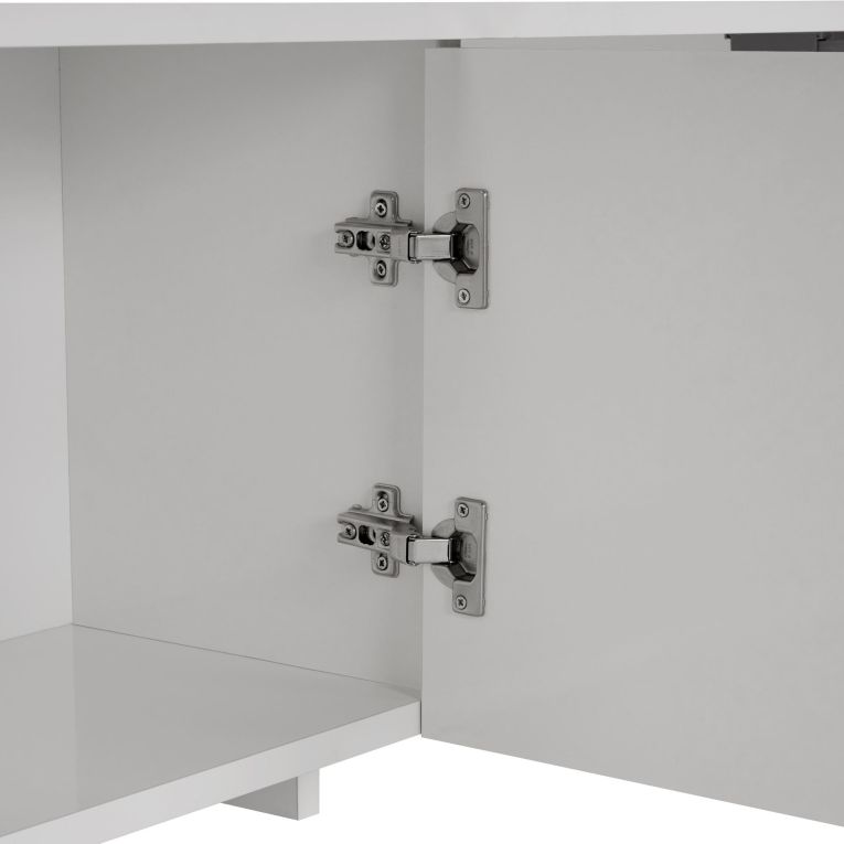 Mobile Porta tv Bianco 4 Ante 2 Vani 180x32x45h cm, Apertura a Ribalta - Noma
