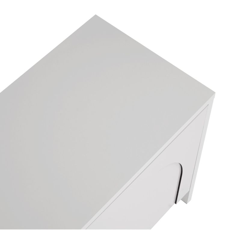 Mobile Porta tv Bianco 4 Ante 2 Vani 180x32x45h cm, Apertura a Ribalta - Noma