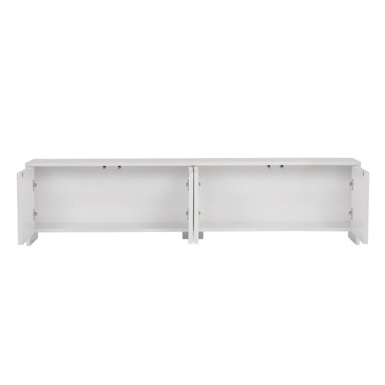Mobile Porta tv Bianco 4 Ante 2 Vani 180x32x45h cm, Apertura a Ribalta - Noma