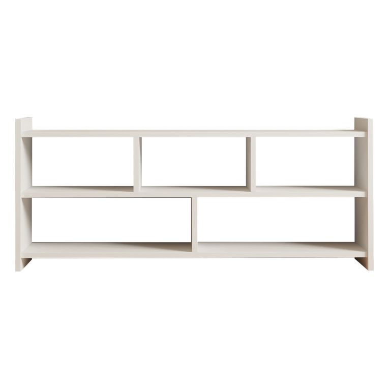 Mobile Porta tv Bianco 5 Ripiani 5 Vani 118x28x55h cm, Peso Supportato 40 kg - Loreglia