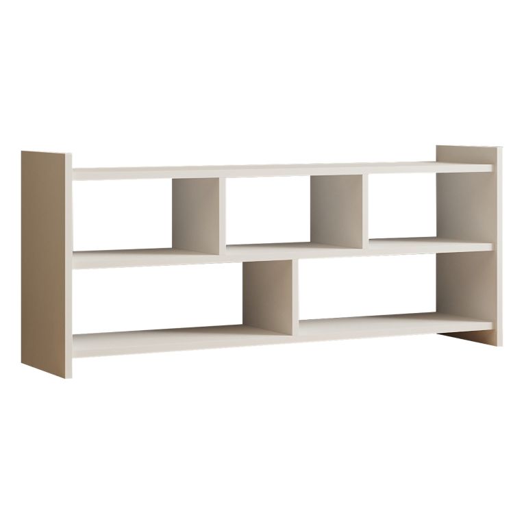 Mobile Porta tv Bianco 5 Ripiani 5 Vani 118x28x55h cm, Peso Supportato 40 kg - Loreglia