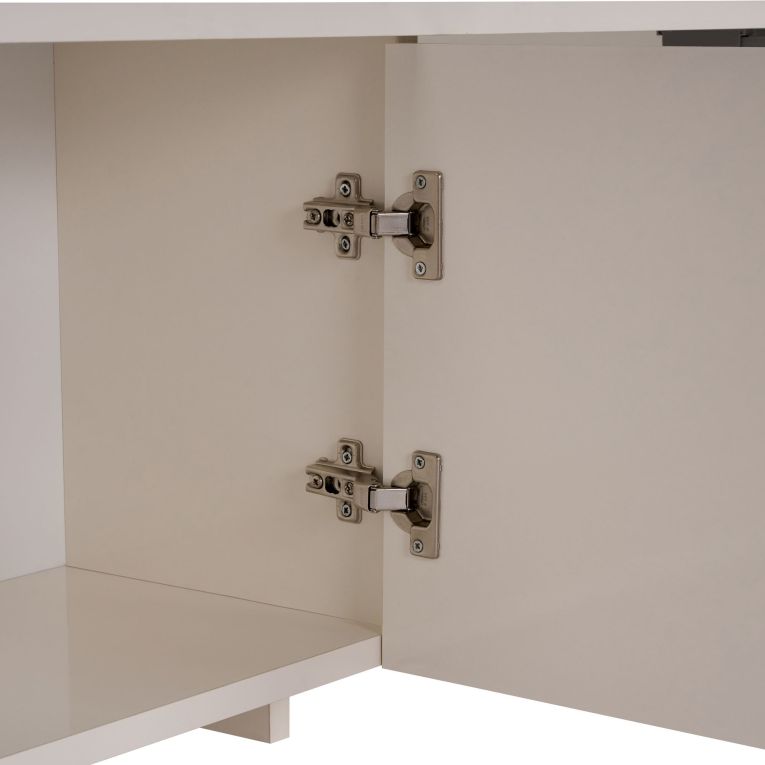 Mobile Porta tv Bianco Crema Apertura a Ribalta 4 Ante 180x32x45h cm, 2 Vani - Noma