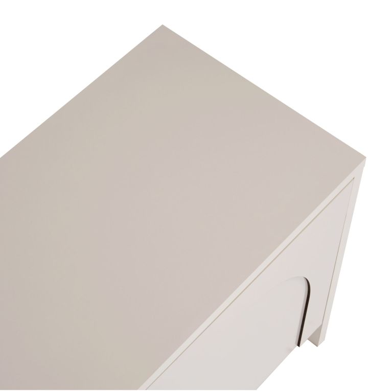 Mobile Porta tv Bianco Crema Apertura a Ribalta 4 Ante 180x32x45h cm, 2 Vani - Noma