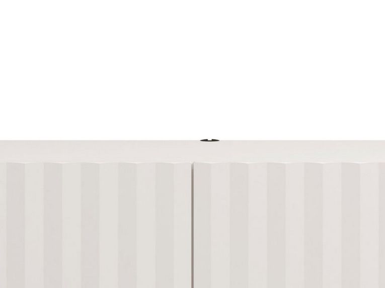 Mobile Porta tv Bianco Crema Beige un Ripiano 2 Ante 128x42x32h cm, 2 Vani - Vetto