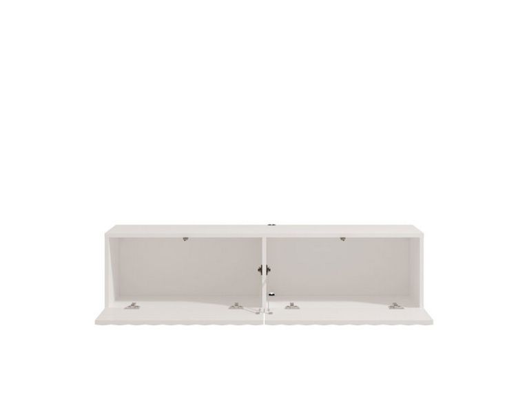 Mobile Porta tv Bianco Crema Beige un Ripiano 2 Ante 128x42x32h cm, 2 Vani - Vetto