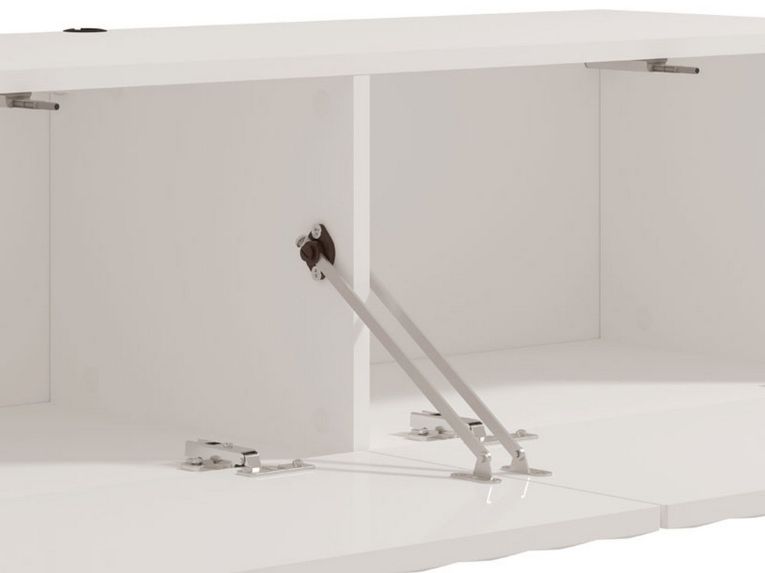 Mobile Porta tv Bianco Crema Beige un Ripiano 2 Ante 128x42x32h cm, 2 Vani - Vetto