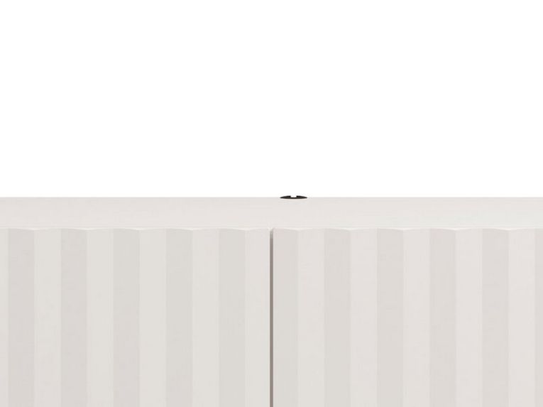 Mobile Porta tv Bianco Crema Beige un Ripiano 2 Ante 154x42x32h cm, 2 Vani - Maderno