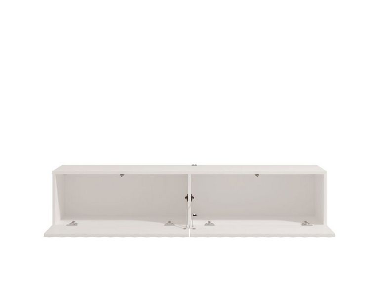 Mobile Porta tv Bianco Crema Beige un Ripiano 2 Ante 154x42x32h cm, 2 Vani - Maderno