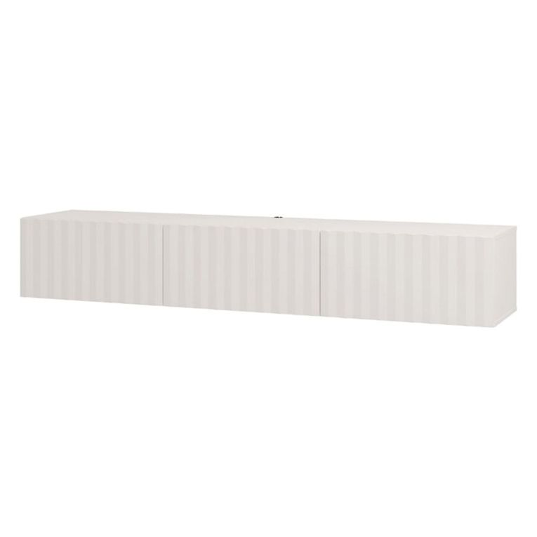Mobile Porta tv Bianco Crema Beige un Ripiano 3 Ante 192x42x32h cm, 3 Vani - Fossa
