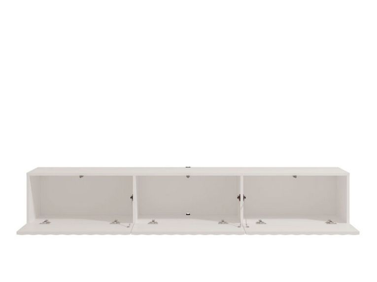 Mobile Porta tv Bianco Crema Beige un Ripiano 3 Ante 192x42x32h cm, 3 Vani - Fossa