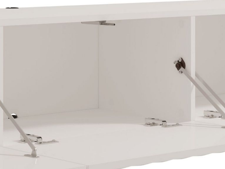 Mobile Porta tv Bianco Crema Beige un Ripiano 3 Ante 192x42x32h cm, 3 Vani - Fossa