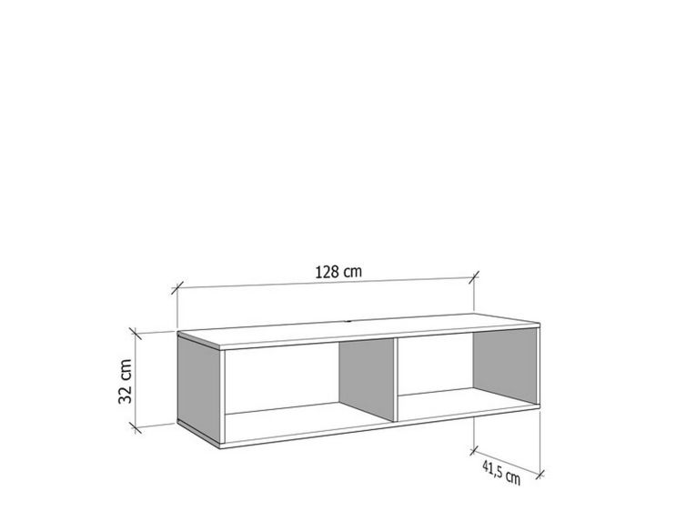Mobile Porta tv Bianco Crema Marrone Rovere un Ripiano 2 Vani 128x41.5x32h cm, 2 Ante - Sirolo
