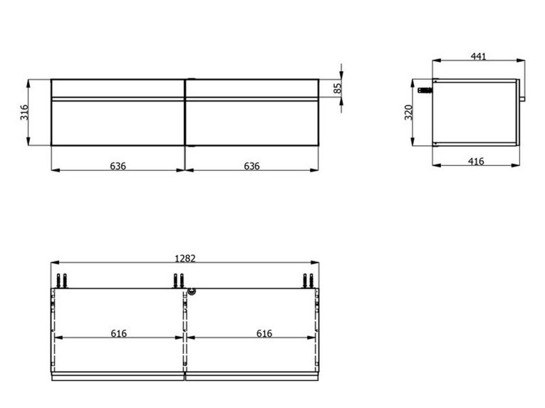 Mobile Porta tv Bianco Crema Marrone Rovere un Ripiano 2 Vani 128x41.5x32h cm, 2 Ante - Sirolo