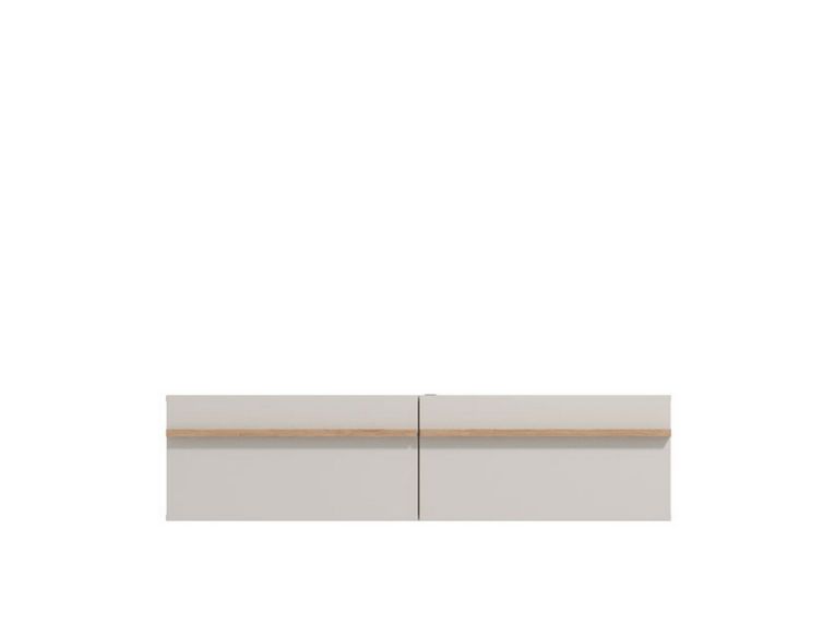 Mobile Porta tv Bianco Crema Marrone Rovere un Ripiano 2 Vani 128x41.5x32h cm, 2 Ante - Sirolo