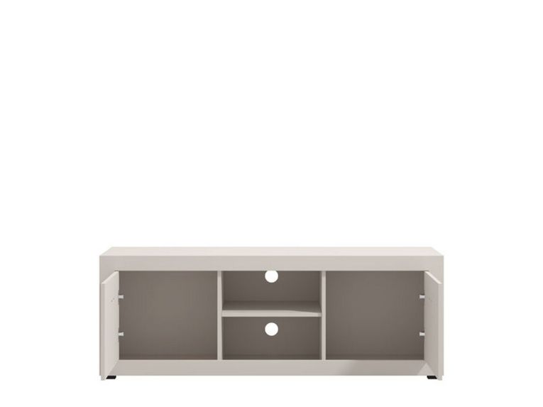 Mobile Porta tv Bianco Crema Nero 2 Ripiani 2 Ante 147.5x41.5x53.5h cm, 4 Vani - Sillaro