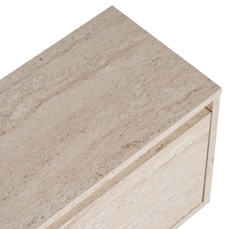 Mobile Porta tv Bianco Marmo un Ripiano 3 Ante 160x30x42h cm, 4 Vani - Morrigan