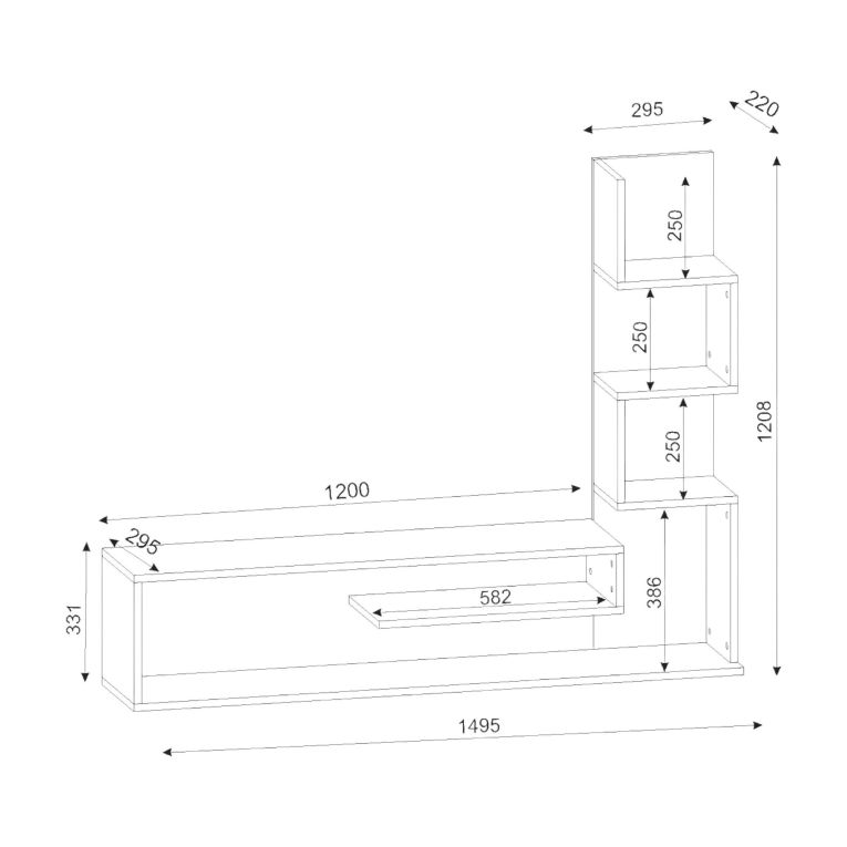 Mobile Porta tv Bianco Marrone Rovere 5 Ripiani Cassetti 29.5x22x120.8h cm, 4 Vani - Armeno