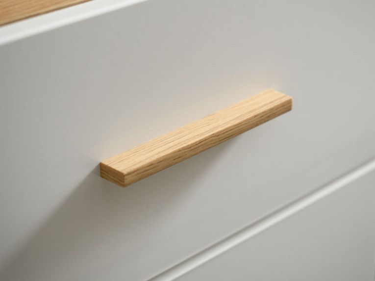 Mobile Porta tv Bianco Marrone Rovere Nodi un Cassetto un Ripiano 147.5x41.5x49h cm, 2 Ante - Morengo