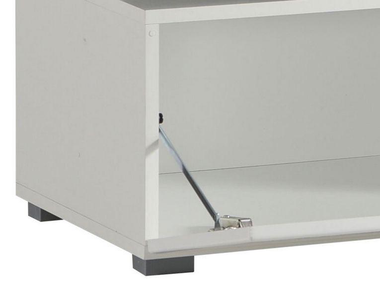 Mobile Porta tv Bianco Nero Antracite 6 Ripiani Un'anta 170x41.5x46.5h cm, Dettaglio Geometrico, Ripiano in Vetro - Induno