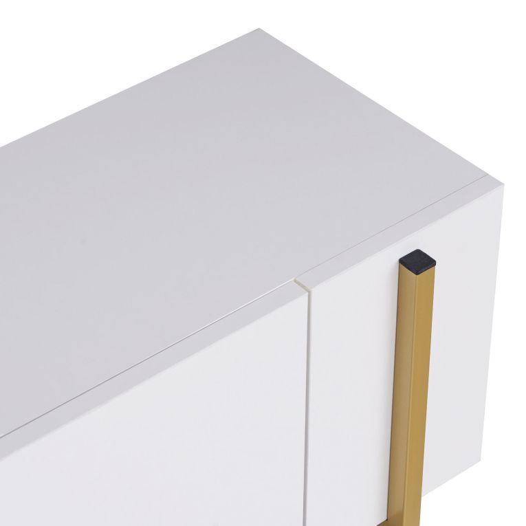 Mobile Porta tv Bianco oro 2 Ante 4 Vani 180x30x45h cm, Apertura a Ribalta - Noga