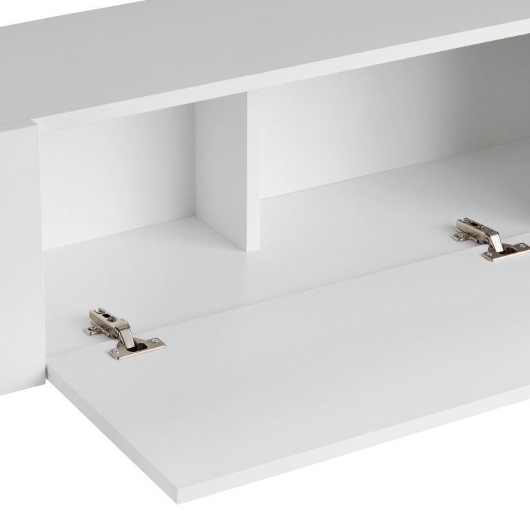Mobile Porta tv Bianco oro 2 Ante 4 Vani 180x30x45h cm, Apertura a Ribalta - Noga