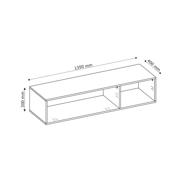 Mobile Porta tv Bianco oro 2 Ripiani Un'anta 135x40x48h cm, con Piedini - Lilemi
