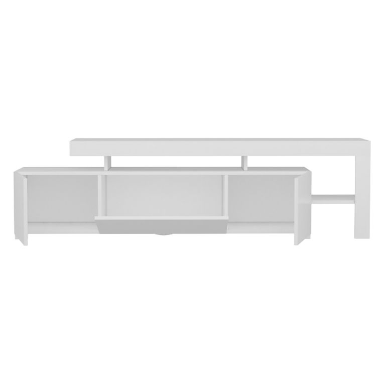 Mobile Porta tv Bianco un Ripiano 3 Ante 192x37x53h cm, Luci led Incluse - Trasacco