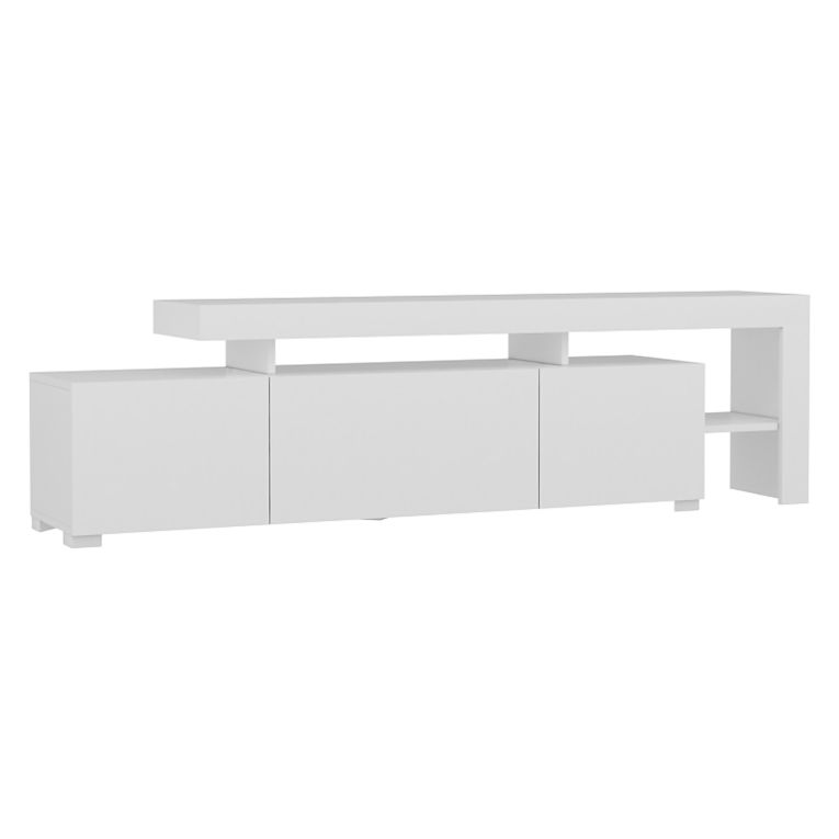 Mobile Porta tv Bianco un Ripiano 3 Ante 192x37x53h cm, Luci led Incluse - Trasacco