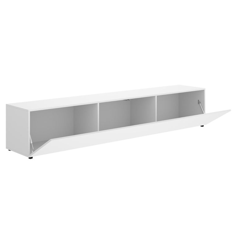 Mobile Porta tv Bianco un Ripiano Un'anta 42x220x42h cm, 2 Vani - Brewster