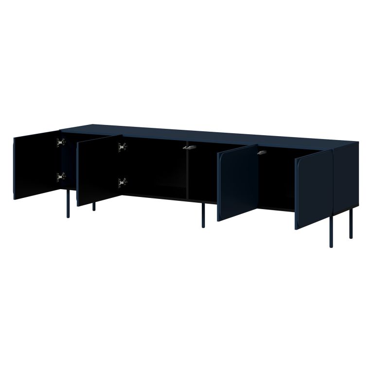 Mobile Porta tv blu un Ripiano 2 Ante 200x42x60h cm, 4 Vani - Mornago