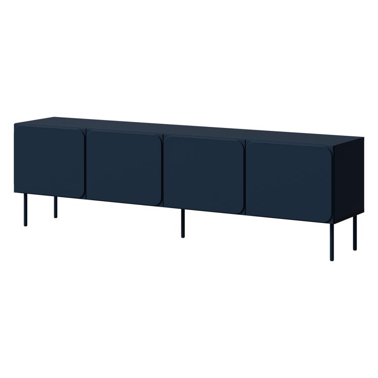 Mobile Porta tv blu un Ripiano 2 Ante 200x42x60h cm, 4 Vani - Mornago