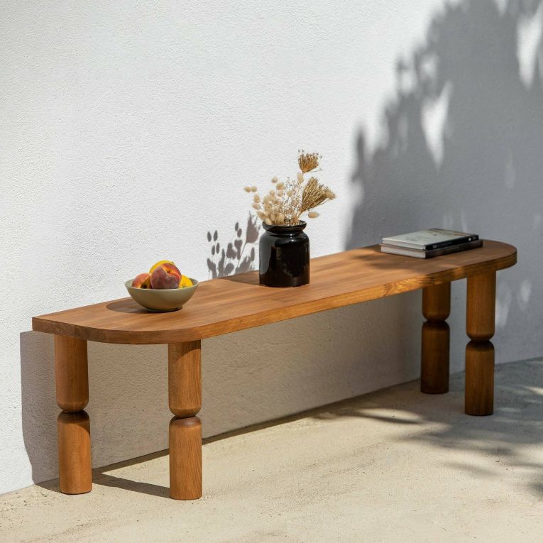 Mobile porta TV Ceres, Supporto per televisione da salotto, Credenza bassa da soggiorno, Base porta TV, 140x35h40 cm, Naturale